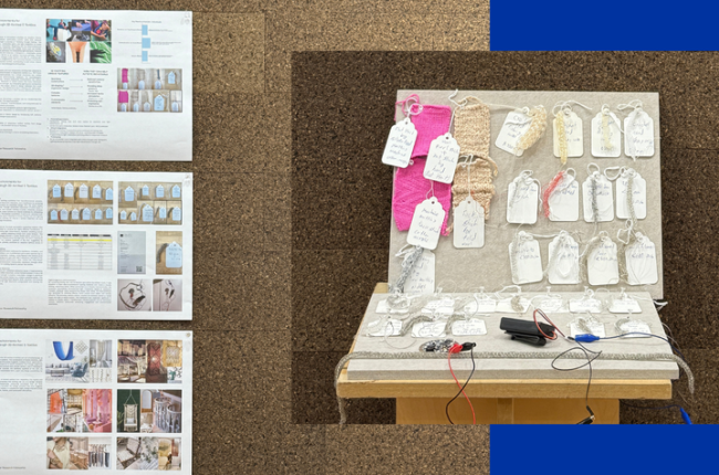 a display showing Faezah Panahandeh's design ideas and inspiration