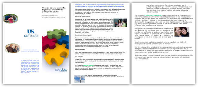 Folleto para LAR de participantes adultos (no médicos) (español)