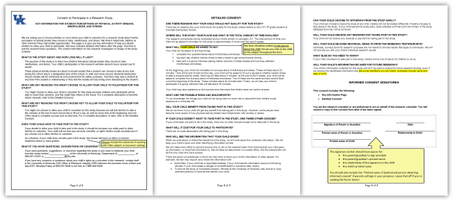 Parent Permission Sample document