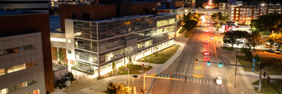 Sanders-Brown Center on Aging at night
